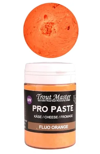 Trout Master Forellenpaste zum Forellenangeln 60g Pro Paste Teig, Farbe/Aroma:Fluoro Orange/Käse