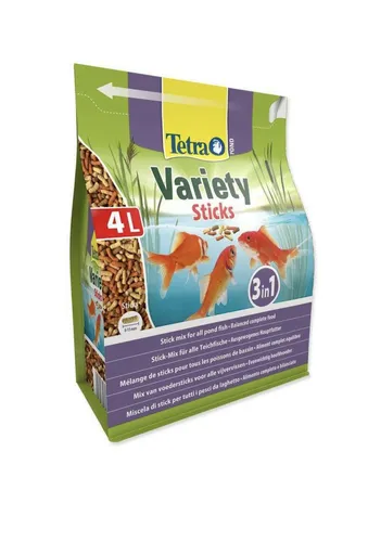 Tetra Pond Variety Sticks 4 l - Hauptfutter Mischung aus drei verschiedenen Sticks, abwechslungsreiche und ausgewogene Ernährung für Gartenteichfische