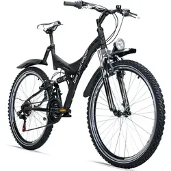 Bergsteiger Memphis 26 Zoll Mountainbike – Sportlich und Sicher für Jungen und Herren - Erlebe Fahrspaß und Sicherheit mit dem 26 Zoll Mountainbike Bergsteiger Memphis. Vollfederung, 21-Gang Shimano-Schaltung und dynamobetriebenes Licht sorgen für Komfort und Sichtbarkeit auf jeder Tour.