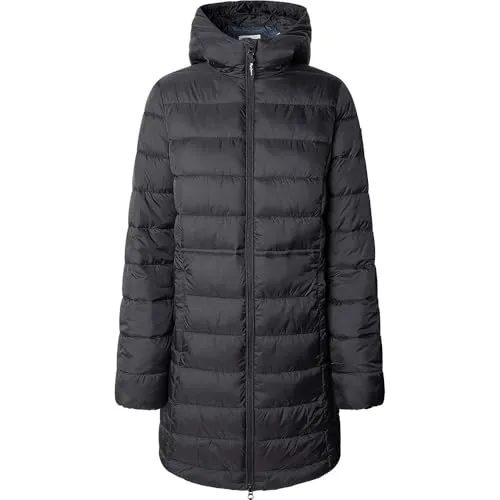 Lange Damenjacke Sally Long - Schwarz mit Kapuze und Reißverschluss - Funktionsjacke mit praktischer Kapuze und robustem Reißverschluss, ideal für Wind und Wetter. Zwei Außentaschen bieten zusätzlichen Stauraum und sorgen für Stil und Funktionalität.