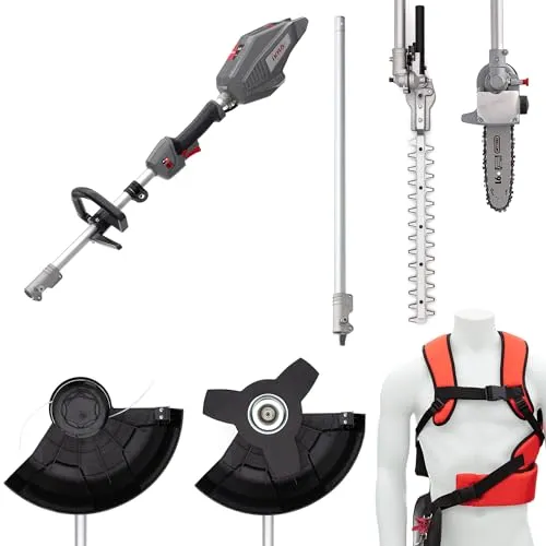 IKRA 36V Akku Multitool IB-MT 36, 4in1 Alleskönner für Gartenpflege - Rasentrimmer & Motorsensen mit 4 Funktionen: Freischneider, Heckenschere, Hochentaster und mehr. Bürstenloser Motor für hohe Leistung und lange Lebensdauer, ideal für vielseitige Gartenarbeiten.