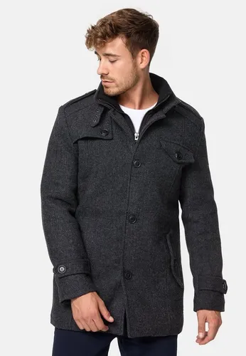 Indicode Kurzmantel Brandon, Black mix - Kurzmäntel für Herren, wärmender Stoff aus 55% Wolle, ideal für den Casual-Look in der kalten Saison.