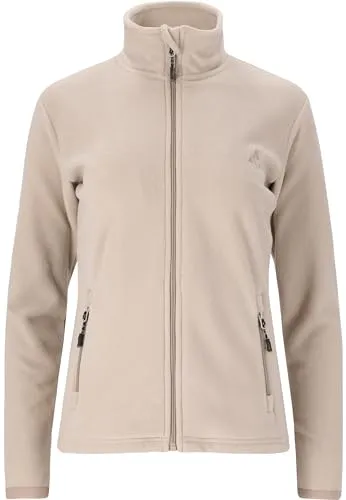 WHISTLER Damen Fleecejacke Cocoon 1136 Simply Taupe 46 - Outdoor Fleecejacke für Damen, kuschelig und schnelltrocknend, ideal für kalte Tage mit hohem Kragen und praktischen Reißverschlusstaschen.