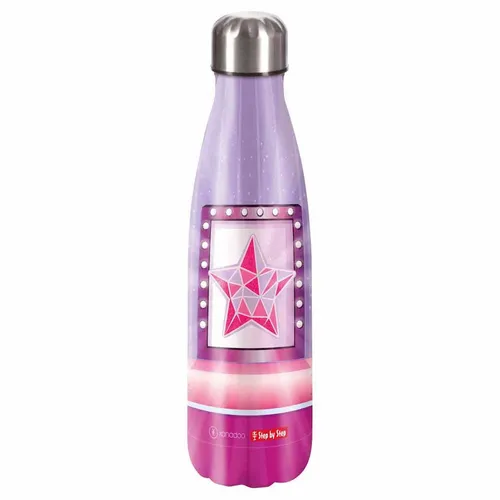 Step by Step Isolierte Trinkflasche Star Stella, rosa - Thermobehälter für kohlensäurehaltige Getränke, auslaufsicher und BPA-frei, ideal für Schule & Freizeit mit praktischem Henkel-Schraubverschluss.