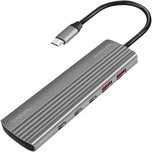 LogiLink USB-Hub Ultra-Slim UA0415 - USB-Hub für bis zu 10 Geräte, mit robustem Metallgehäuse und 10 Gbit/s Übertragungsgeschwindigkeit. Ideal zur Erweiterung Ihres Laptops oder PCs.