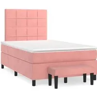 vidaXL Boxspringbett mit Matratze Rosa 120x200 cm Samt - Schickes Boxspringbett in Rosa mit höhenverstellbarem Kopfteil und hochwertiger Taschenfederkernmatratze für optimalen Schlafkomfort. Ideal für stilvolle Schlafzimmer!