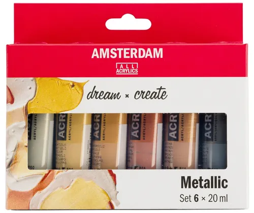 ROYAL TALENS Acrylfarbe AMSTERDAM Metallic 6 x 20 ml