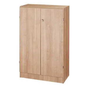 Hammerbacher Aktenschrank Solid 6550, abschließbar - Flügeltürenschrank aus Holz in Nussbaum, mit 2 höhenverstellbaren Fachböden und 270° Öffnungswinkel, ideal für sichere und platzsparende Aufbewahrung.