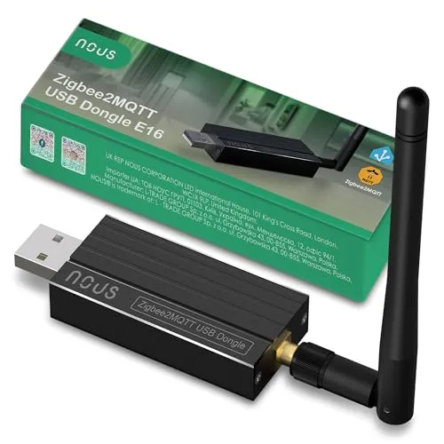 NOUS E16 Zigbee2MQTT USB Dongle, ZigBee 3.0 Coordinator für Home Assistant, ZigBee Gateway USB Stick mit Thread & Bluetooth 5.2, USB Adapter für Raspberry Pi, OpenHAB und Smart Home