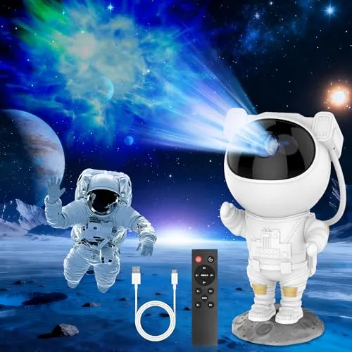 LED Astronaut Sternenhimmel Projektor – Nachtlicht mit Timer und Fernbedienung für Kinderzimmer und Partys