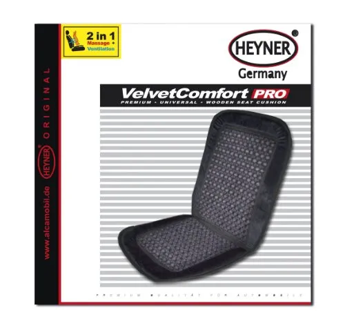 HEYNER® Holzkugel Sitzauflage Retro SCHWARZ für VW Bus - Sitzauflage für Nostalgie-Enthusiasten, bietet eine leichte Massagewirkung und gute Luftzirkulation, ideal für lange Fahrten im VW T1 bis T6.