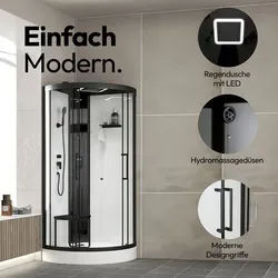 Marwell Dampf Duschkabine – Komplettdusche Spa Round 95x95x220cm