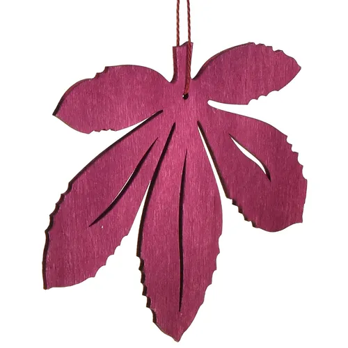 Dekohänger Holz Herbstblätter Ahorn Rosa Lila Grün 12x10cm 12St