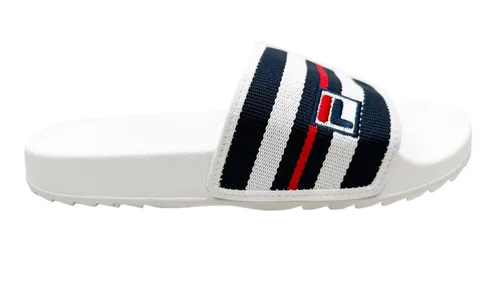 Fila Heritage Slides Badeschuhe in Weiß/Navyblau, Größe 47 von FILA