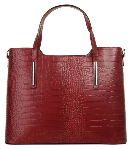 Cluty Handtasche Echt Leder Damen - Reptilien-Look Business Shopper - Damen-Schultertasche aus 100% echtem Leder, Made in Italy. Elegantes Design mit Smartphonefach und geräumigem Hauptfach für optimale Organisation im Business-Alltag.