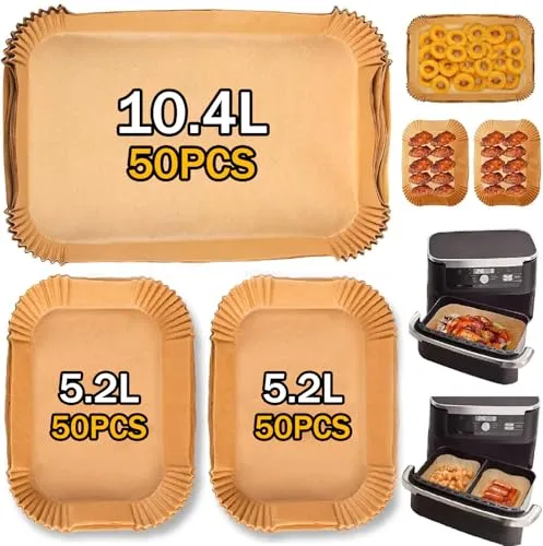 Backpapier für Heißluftfritteusen – 150 Stück für Ninja, COSORI & Cecotec