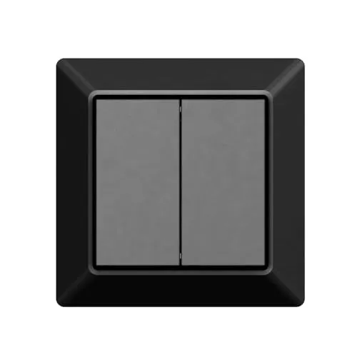 iCasa Zigbee Pulse 6P Wandschalter | Mattschwarz | Funktioniert nur mit Húe (Friends of Húe) und deCONZ | 4 geräuscharme Taster | Lange Batterielaufzeit