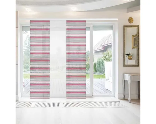 Bestlivings Vorhang (3 St), Paneelwagen, Transparente Schiebegardine mit Klettband