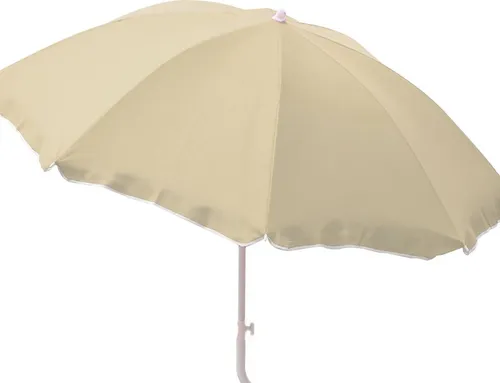 Knickbarer Strandschirm mit UV-Schutz und Mast – 180 cm - Praktischer und leichter Sonnenschirm für Strand und Freizeit. Mit Knickfunktion und verstellbarer Höhe sorgt er für optimalen Schatten. Einfacher Aufbau und abnehmbare, waschbare Bespannung aus hochwertigem Polyester.
