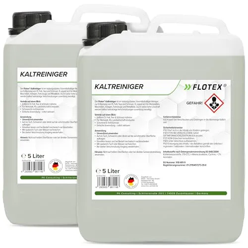Flotex® Kaltreiniger Motorreiniger 2x5L | Sehr effektiver Motor Reiniger - entfernt Öle, Fette, Teer & vieles mehr | Motorwäsche für Auto, Werkstatt, Motorrad etc. | Nicht korrosiv & schonend