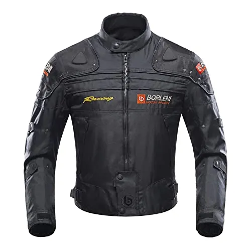 BORLENI Motorradjacke Herren Winddicht mit Protektoren XL