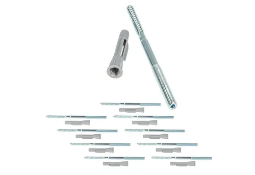 tecuro Stockschraube Stockschraube M8 / M10 - Stahl verzinkt, mit Universal Hohlraumdübel