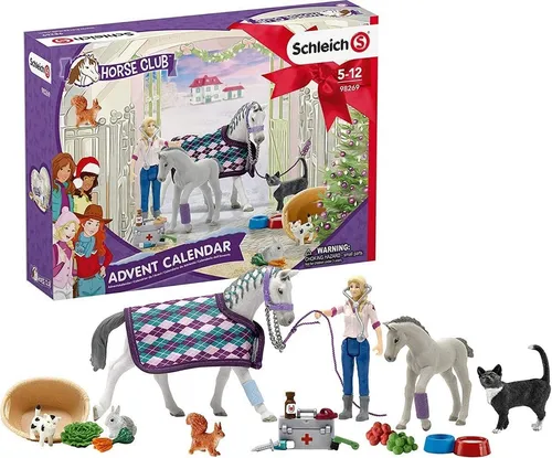 SCHLEICH 2020 Horse Club Advent Calendar - Spielzeug-Adventskalender für Pferdefreunde mit vollständigem Spielset inklusive Tierärztin und Zubehör. Ideal für kreative Geschichten und fantasievolles Spielen ab 3 Jahren.