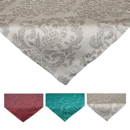 beties - Epoche -, Mitteldecke Tischdecke ca. 80x80 cm, 3D-Ornament auf Baumwolle Halbpanama-Bindung in Premiumqualität (Linen-Taupe)