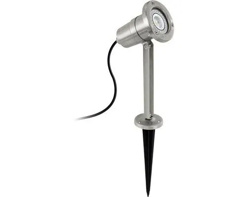 EGLO LED-Gartenstrahler Nema Silber 94111 - Wetterfest mit Erdspieß - Außenleuchten für Garten und Terrasse, wetterfestes Edelstahl-Design mit IP54-Schutz und warmweißem Licht für eine gemütliche Atmosphäre.