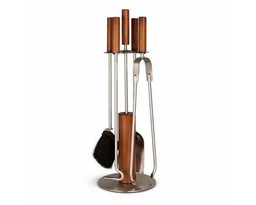 MS Beschläge Kamingarnitur Edelstahl Kaminbesteck Holzgriffe - 5-tlg. Ofenset - Hochwertige 5-tlg. Kaminbesteckgarnitur mit stilvollen Holzgriffen. Ergonomisch gestaltet, sorgt sie für eine komfortable Handhabung und elegante Aufbewahrung. Ideal für die Pflege Ihres Kamins und langlebig im Einsatz.