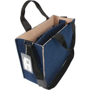 Sigel Laptoptasche Desk Sharing Bag Bicolor M, blau/beige - Utensilienschalen mit 100% recyceltem Filz, ideal für Laptop bis 15,4 Zoll und bietet Platz für alle Arbeitsutensilien. Stabiler Stand und flexibel durch verstellbaren Schultergurt.