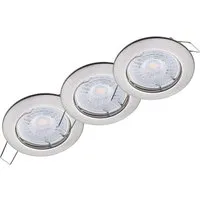 Oktaplex Lighting 3er Set LED Einbaustrahler Sedan - Edelstahl gebürstet - Deckenspots mit 4000K und 380lm für angenehme Wohnbeleuchtung. Einfacher Anschluss an 230V ohne Trafo, ideal für allgemeine Ausleuchtung dank 110° Abstrahlwinkel.