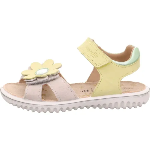 Superfit Sparkle Sandale, Gelb/Weiß 6000, 33 EU - Wanderschuhe mit chromfrei gegerbtem Leder und stylischen Ziernähten, ideal für einen bequemen und sicheren Halt dank 2 Klettverschlüssen.