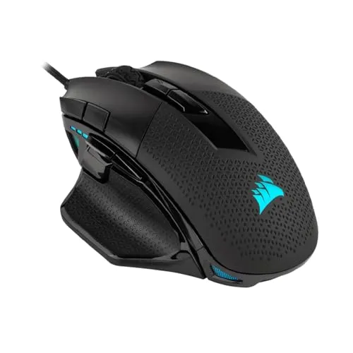 CORSAIR NIGHTSWORD RGB Gaming Maus - Ergonomische Wired Gaming Maus mit 18.000 DPI, 10 programmierbaren Tasten und intelligentem Gewichtssystem für individuelles Gameplay. Ideal für FPS/MOBA-Spieler auf PC, Mac und Konsolen.