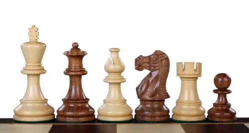 Sunrise Chess & Games American Classic Akazie/Buchsbaum 3,5 Zoll Geschnitzte Holzschachfiguren - Handgefertigte Meisterwerke
