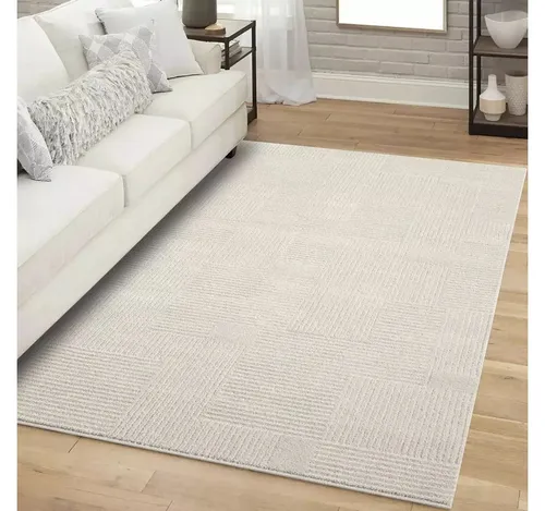 carpet city Kurzflor-Teppich Beige 120x170 cm - Moderne Teppiche für stilvolle Räume, pflegeleicht und strapazierfähig, ideal für Fußbodenheizung, verleiht Ihrem Zuhause ein gemütliches Flair.