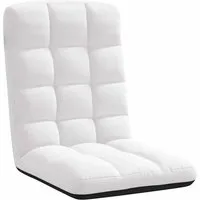 vidaXL Faltbarer Bodenstuhl Weiß 71x51x62 cm - Gaming-Stuhl mit 5 Liegepositionen, klappbar für einfache Aufbewahrung und ideal für entspannte Gaming-Sessions oder Meditation.