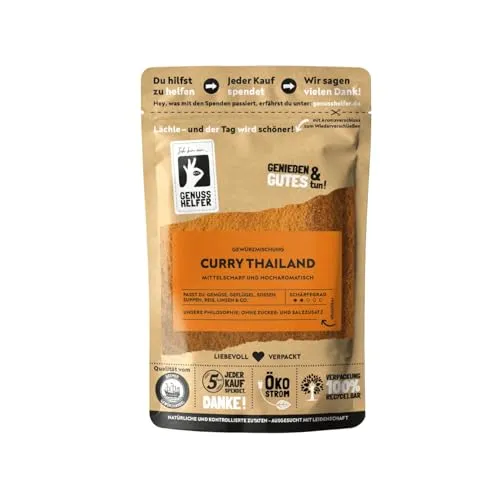 Bremer Gewürzhandel Thailand Curry, mittelscharf, aromatisches Thai Curry Pulver, leckerer Paprikageschmack, ideal für asiatische Speisen, 3 x 100g