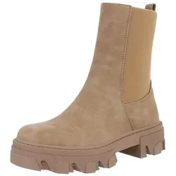 Ital-Design Stylische Stiefelette mit robuster Sohle für Damen Westernstiefelette (71410375) Blockabsatz Plateaustiefeletten in Schwarz braun 39 EU