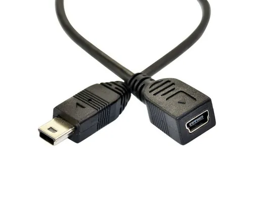 Transmedia USB 2.0 Mini B Verlängerung (USB Mini Stecker 5polig auf USB Mini B USB-Kabel