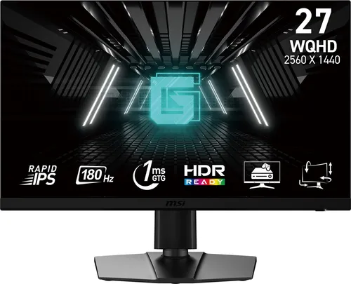 MSI G272QPF E2 - 27 Zoll QHD Gaming Monitor - Monitore mit 180Hz Bildwiederholfrequenz und 1ms Reaktionszeit für flüssiges Gaming. IPS-Panel für brillante Farben aus jedem Winkel und höhenverstellbar für optimalen Komfort.