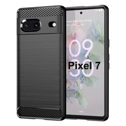 Produktbild betterfon Carbon Handyhülle kompatibel mit Google Pixel 7 | Smartphone Case aus TPU-Silikon | Schwarz