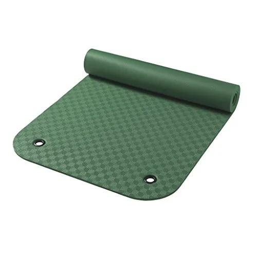 Wehncke Uni Gymnastikmatten Gymnastikmatte mit Ösen, grün, 180 x 65 x 0.8 cm - Sportmatten, pflegeleichte und rutschsichere Gymnastikmatte aus hochwertigem Weichschaum, ideal für Schulen, Kliniken und Zuhause.
