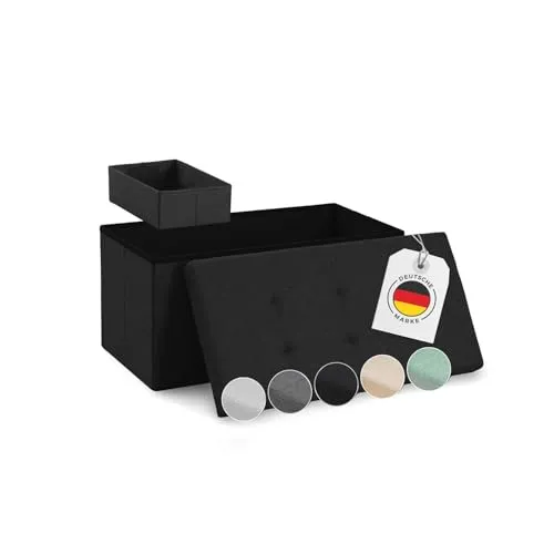 Blumtal Sitzbank mit Stauraum und extra Box - Sitzbänke & -truhen mit zusätzlicher Faltbox für einfache Organisation. Stilvoller Stauraum für Kissen und Spielzeug, belastbar bis 300 kg und schnell aufgebaut.