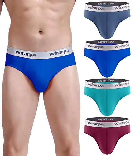 wirarpa Herren Slip 4er Pack 95% Gekämmte Baumwolle Unterhosen Manner mit Breiter Elastischer Bund Atmungsaktiv Dehnbar Größe XL