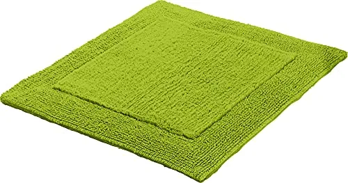Erwin Müller WC-Vorlage, WC-Matte ohne Ausschnitt Uni Serie Stuttgart apfelgrün Größe 60x60 cm - extra dick, Wende-Design, 100% Baumwolle