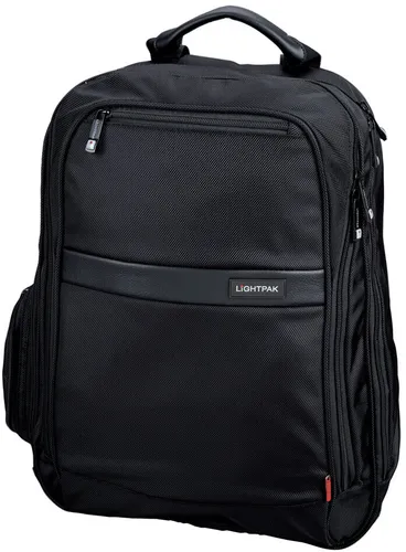 LightPak Laptop-Rucksack Executive Line, bis 17 Zoll, Nylon - Robuster Laptop-Rucksack für Geräte bis 17 Zoll, mit Trolleybefestigung und durchdachter Fächereinteilung für optimale Organisation. Ideal für Geschäftsreisen und den täglichen Gebrauch.