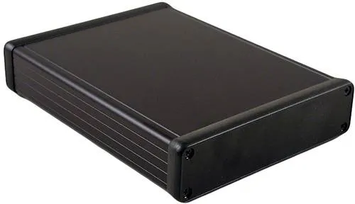Hammond 1455U2202BK Universal-Gehäuse - Gehäuse aus eloxiertem Aluminium, 220 x 191 x 66 mm, ideal für individuelle Elektronikprojekte und schützt Ihre Komponenten zuverlässig.