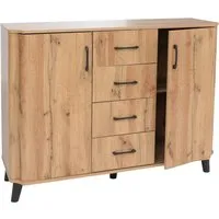 Kommode MCW-P42 – Elegantes Sideboard mit 4 Schubladen und 2 Türen