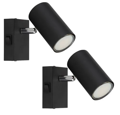 GLOBO LIGHTING Moderne Wandleuchte Schwarz - Elegante Wandlampe für geschlossene Räume, schwenkbarer Spot für individuelle Lichtakzente, ideal für Schlafzimmer, ohne Leuchtmittel, mit langlebigem Metallgestell.